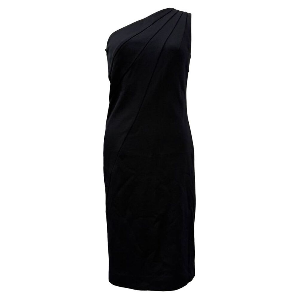 Diane von Furstenberg One Shoulder Knee Length Dress in Black Polyester